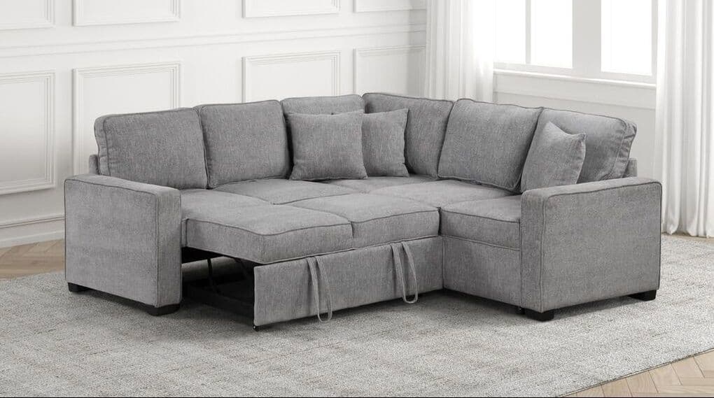 Ariel Gray Sectional With Pull-Out Bed   | image 1