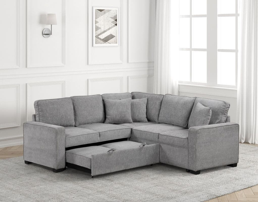 Ariel Gray Sectional With Pull-Out Bed   | image 2