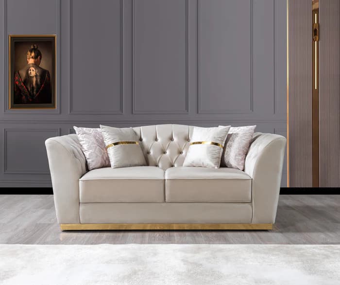 Milena Ivory Velvet Sofa 93" & Loveseat 73"  | image 3