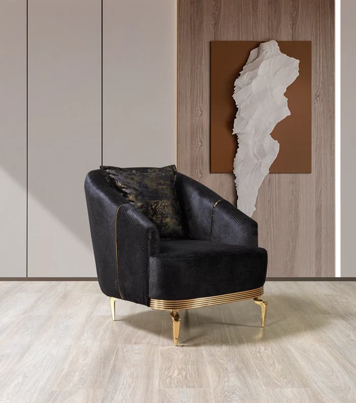 Santana Black Velvet Chair  | image 1