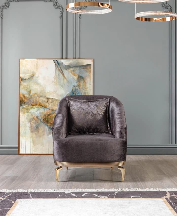 Santana Smoke Velvet Chair  | image 1