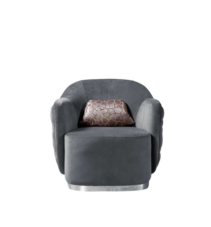 Victoria Gray Velvet Chair  | image 5