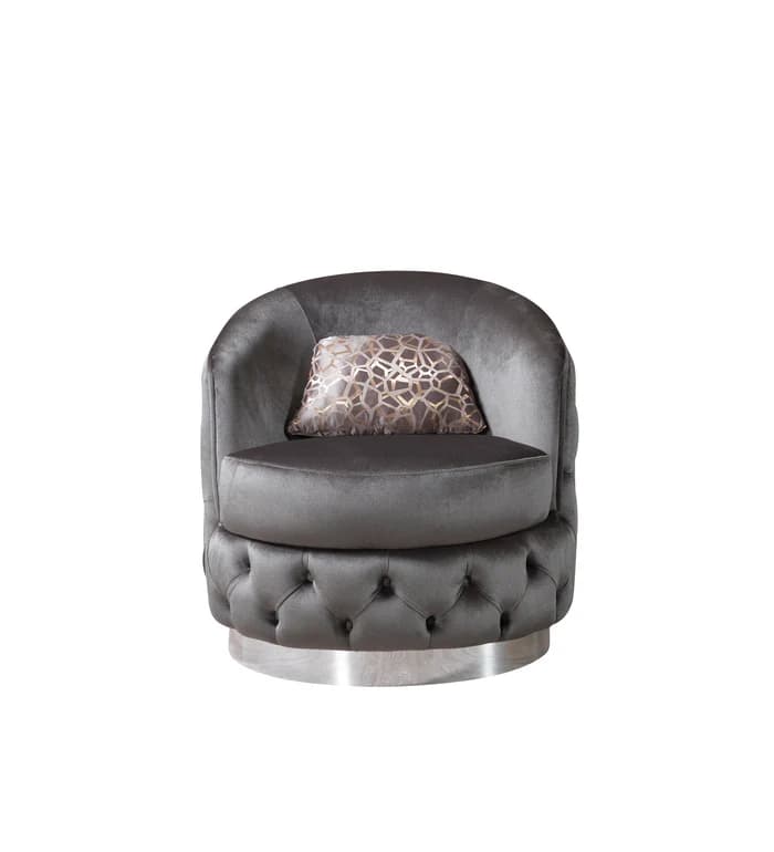 Lupino Gray Velvet Chair  | image 5