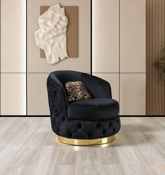 Lupino Black Velvet Chair  | image 1