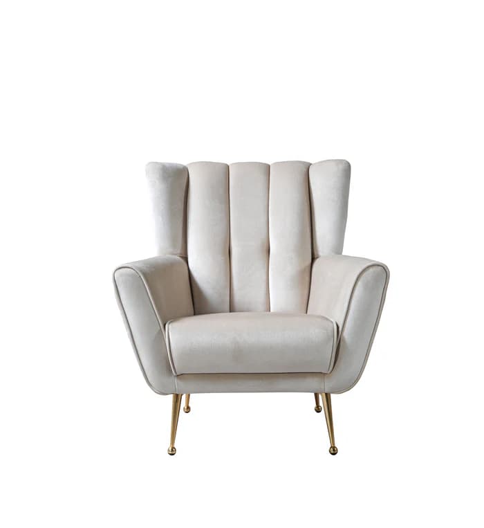 Merida Ivory Velvet Chair  | image 4