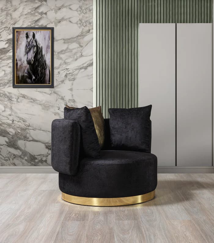 Michelle Black Velvet Chair  | image 1