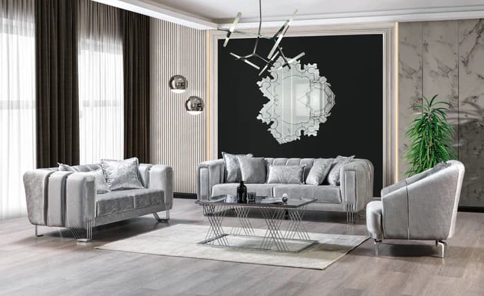 Santana Silver Velvet Chair  | image 5