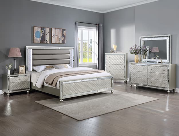 SETB1680 CRISTIAN BEDROOM GROUP CHAMPAGNE  | image 1