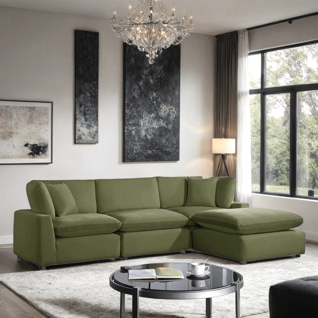 SKY Olive Velvet Modular Sectional  | image 1