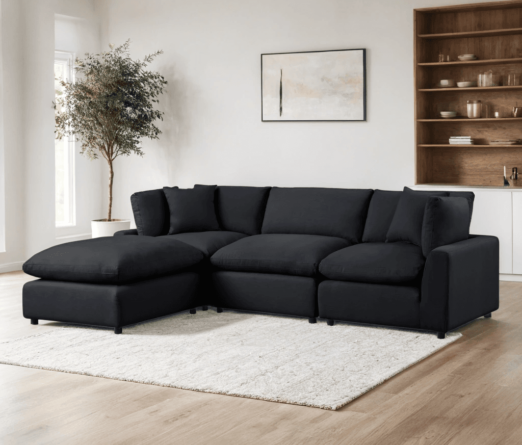SKY Black Linen Modular Sectional  | image 1
