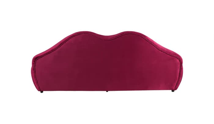 Lips Maroon Velvet Loveseat 81"  | image 4