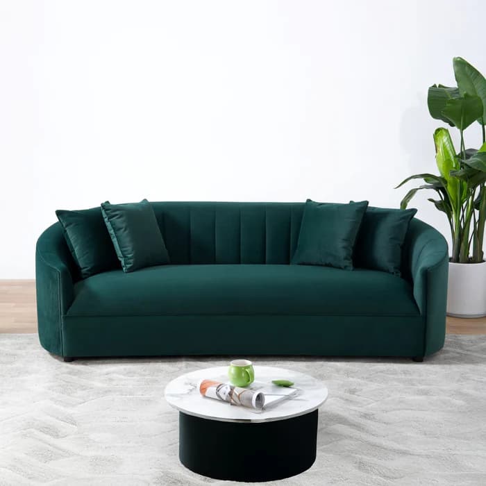 Kyle Green Velvet Sofa  | image 1