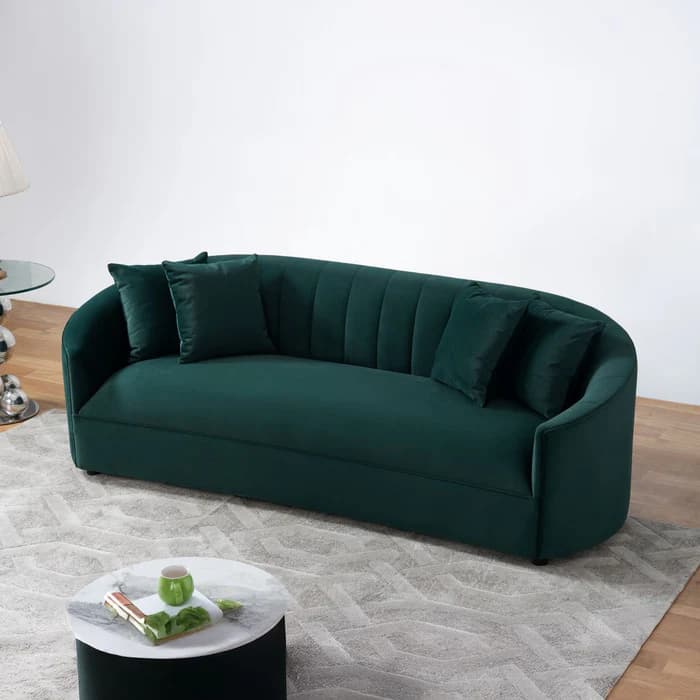 Kyle Green Velvet Sofa  | image 4