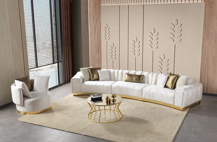 Michelle Velvet 3-Piece Curved 165" Sectional  | image 4