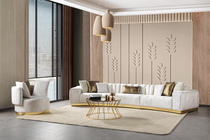 Michelle Velvet 3-Piece Curved 165" Sectional  | image 6