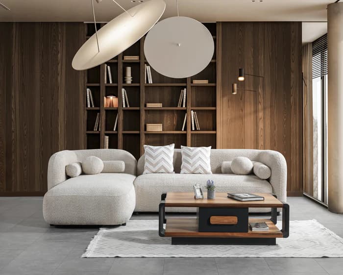 Liva Sand Boucle LAF 110" Sectional  | image 1