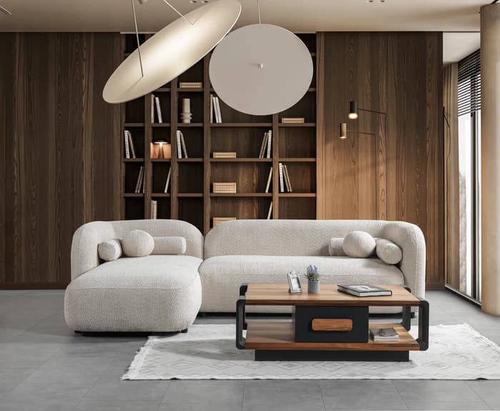 Liva Sand Boucle LAF 110" Sectional  | image 4