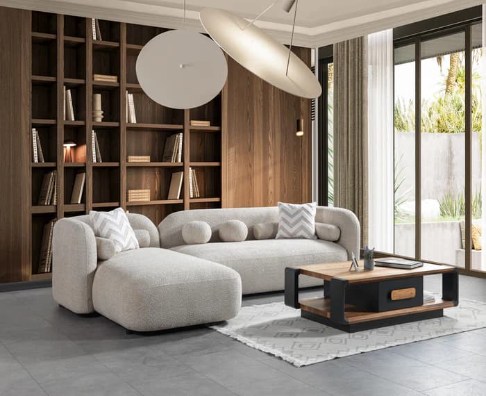 Liva Sand Boucle LAF 110" Sectional  | image 6