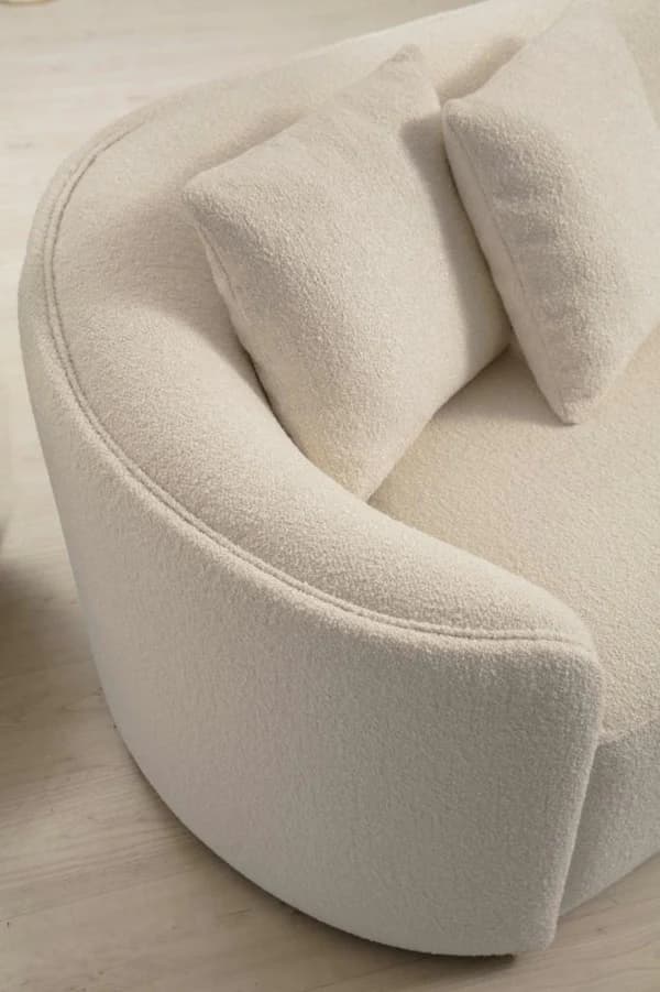 Cloe Ivory Boucle Curved 134" RAF Sectional  | image 3