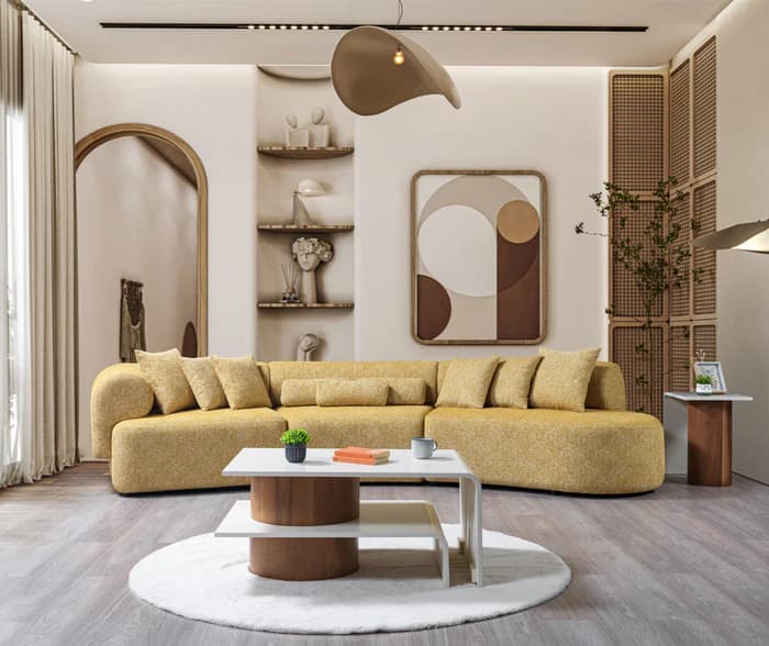 Lena  Boucle 3-Piece Curved 145" Sectional  | image 1