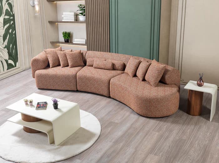 Lena  Boucle 3-Piece Curved 145" Sectional  | image 4