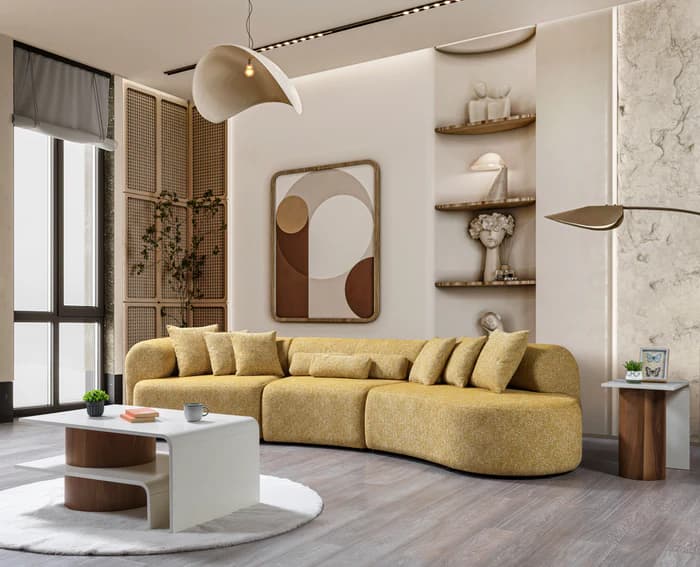 Lena  Boucle 3-Piece Curved 145" Sectional  | image 9