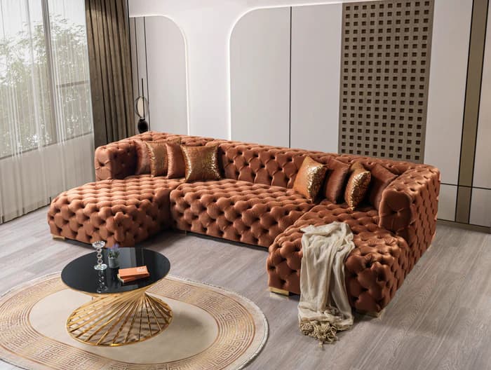 Neva Velvet Double Chaise 138" Sectional  | image 6