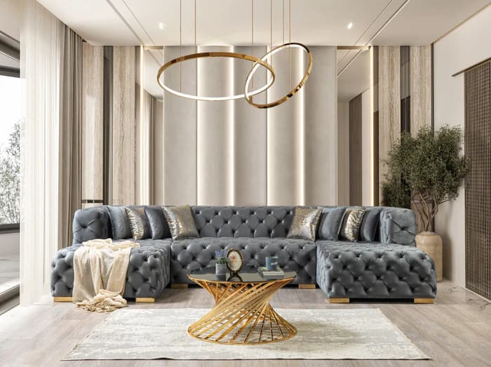 Neva Velvet Double Chaise 138" Sectional  | image 9