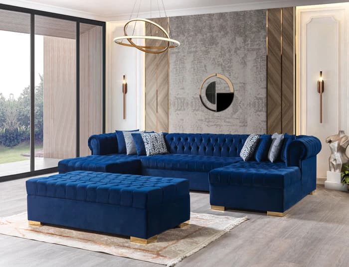 Lauren Velvet Double Chaise 136" Sectional  | image 2