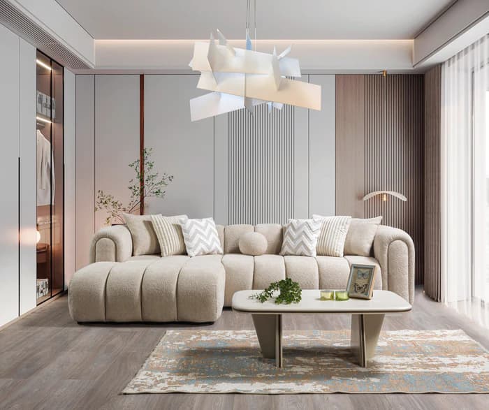 Lis Sand Boucle LAF 115" Sectional  | image 1