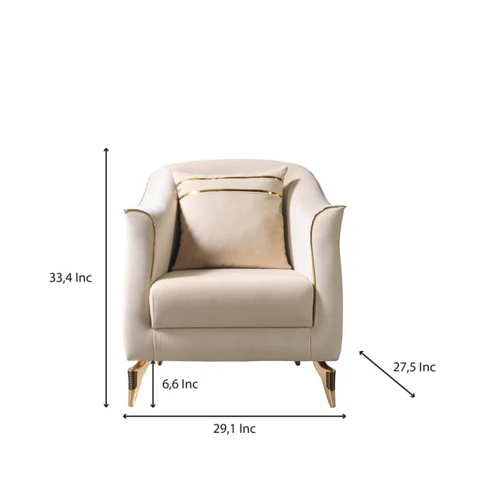 Belinda Ivory  Velvet Chair  | image 2