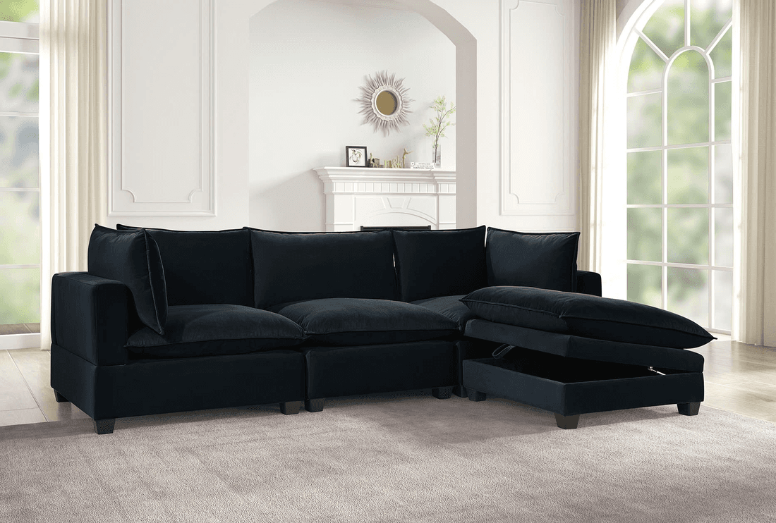 Cloud2 Black Velvet Modular Sectional  | image 3