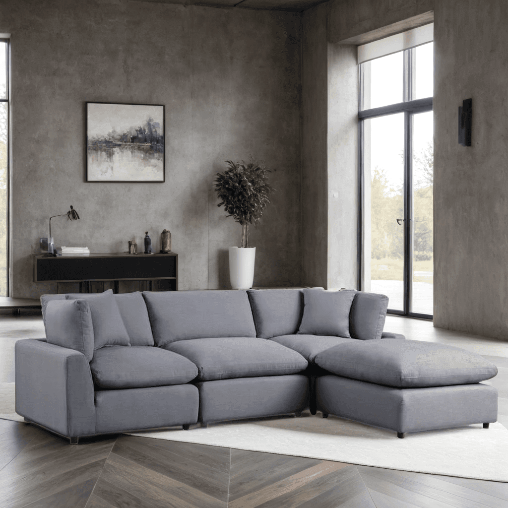 SKY Charcoal Linen Modular Sectional  | image 1