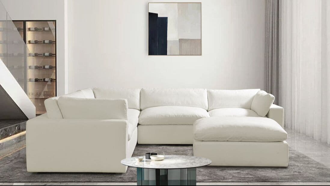 XL CLOUD WHITE Sectional + Ottoman Set  | image 6
