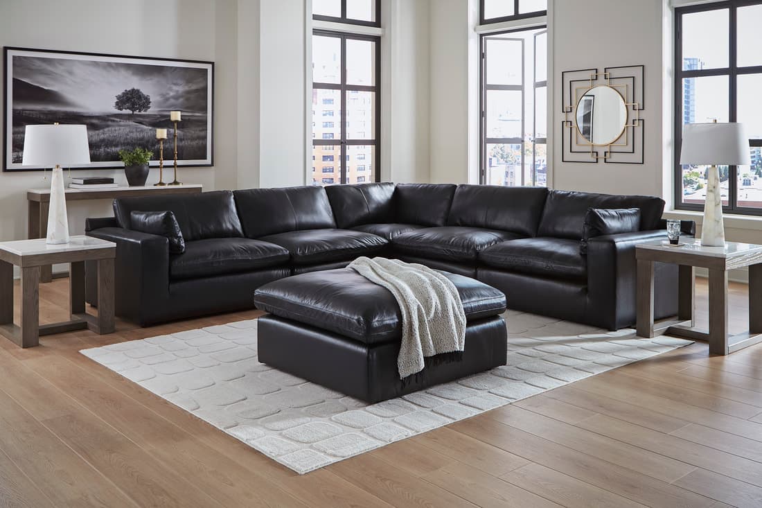 Ashley 309-01 - 5PC Genuine Leather Sectional Set  | image 4