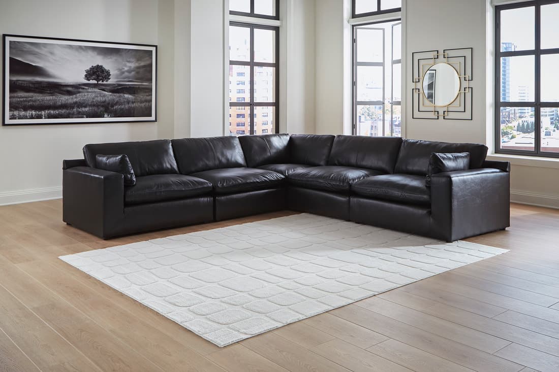 Ashley 309-01 - 5PC Genuine Leather Sectional Set  | image 5
