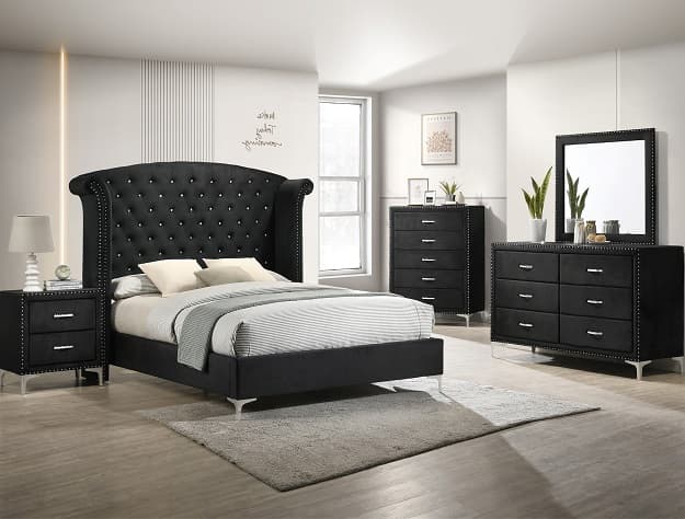 SETB9265 LUCINDA BEDROOM GROUP BLACK  | image 1