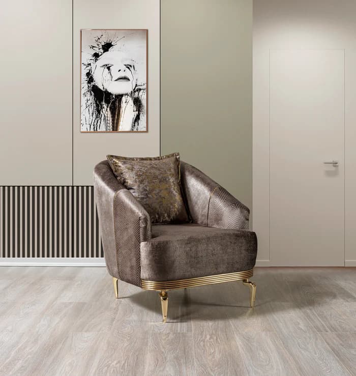 Santana Coffee Velvet Chair | image 1