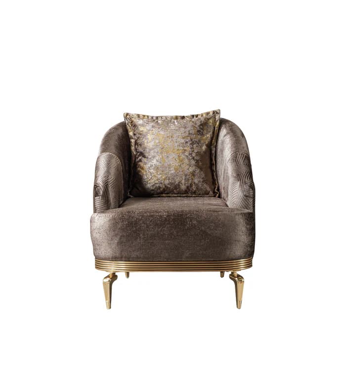 Santana Coffee Velvet Chair | image 7