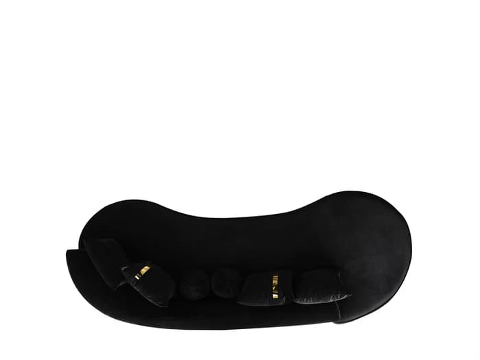 Ella Black Velvet 106" Chaise Lounge | image 2