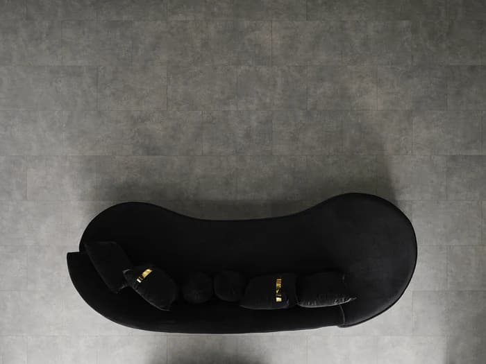 Ella Black Velvet 106" Chaise Lounge | image 3