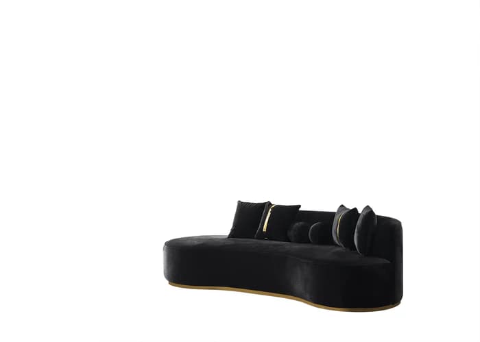 Ella Black Velvet 106" Chaise Lounge | image 5