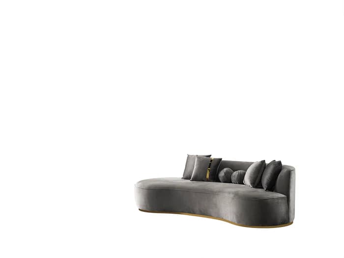 Ella Gray Velvet 106" Chaise Lounge | image 3