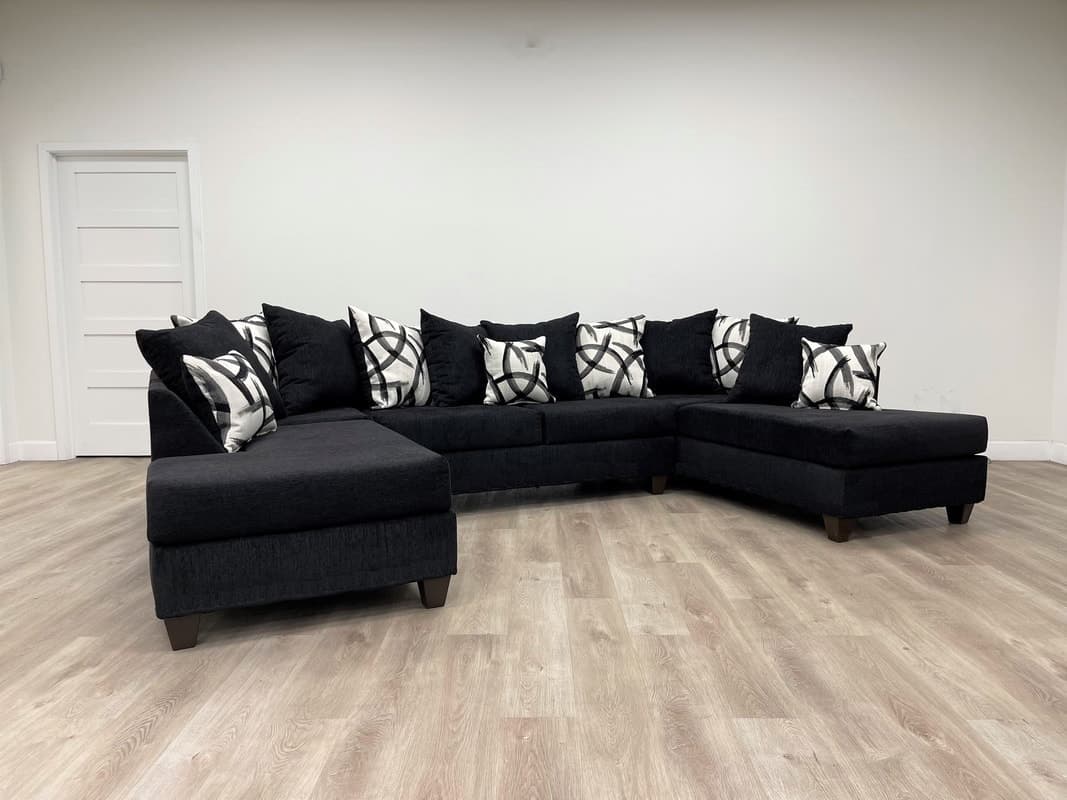 111 - Sectional (Black) | image 1
