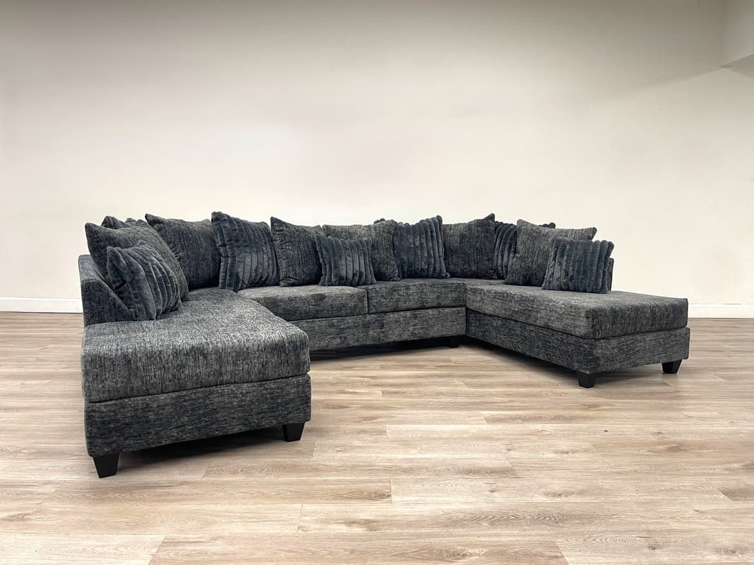 411 Charcoal - Double Chaise Sectional | image 1