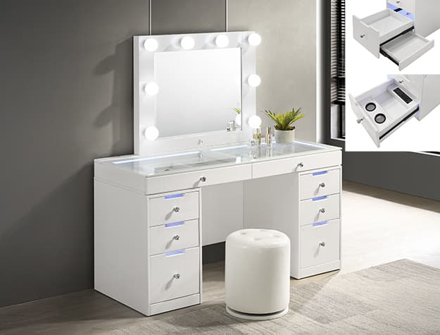B4852WHSET LUXO VANITY WITH SWIVEL STOOL | image 1