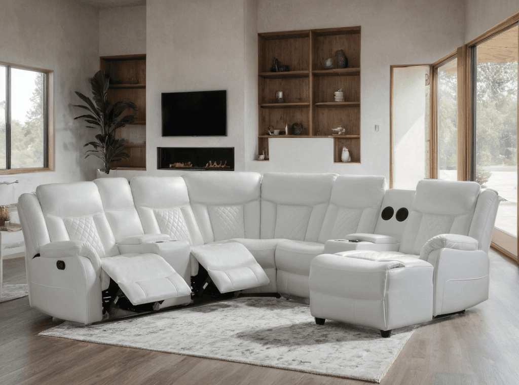 Champion White Reclining Sectional | image 3