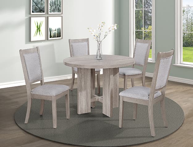 2215DW-SET AMARA 5-PK RD DINING SET DRIFT WOOD | image 1