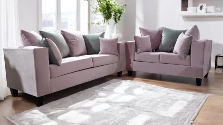 Baby Pink Sofa & Loveseat | image 1
