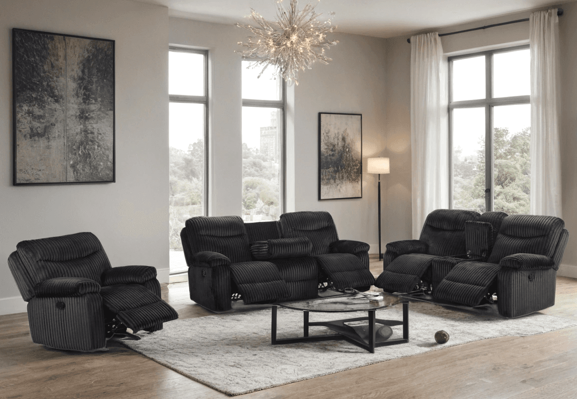 BRAVO - Black 3pc Reclining Set | image 2